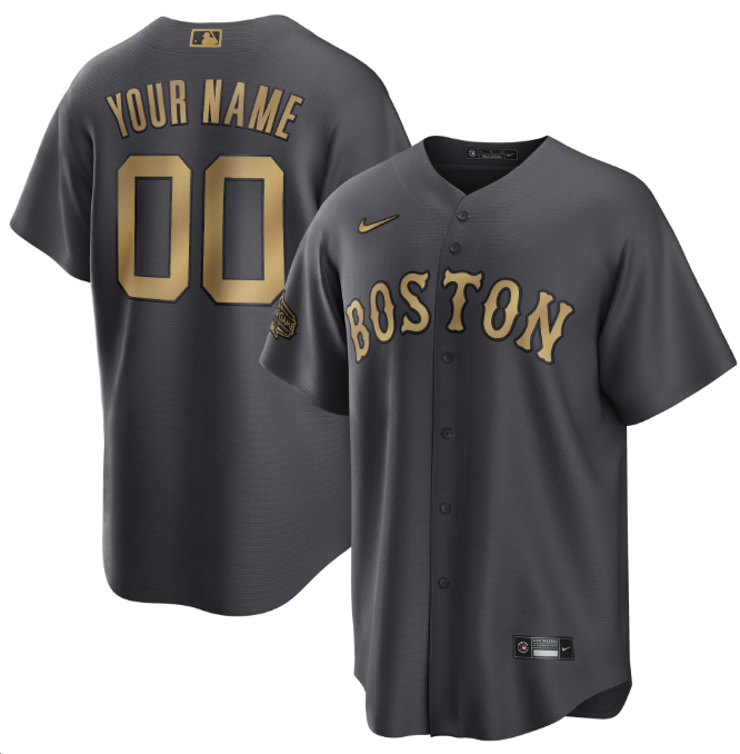 Men's Charcoal Boston Red Sox Active Player Custom 2022 All-star Cool Base Stitched Jersey